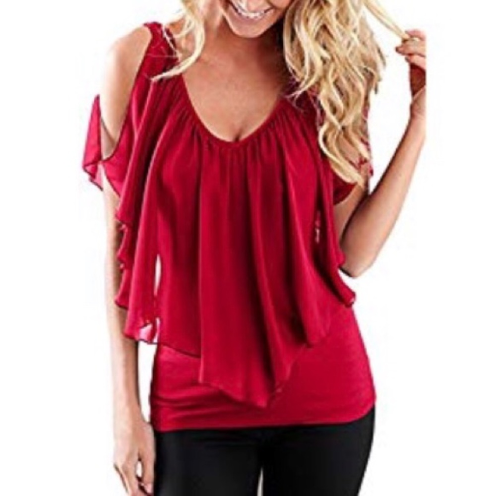 Alvaq cold shoulder top